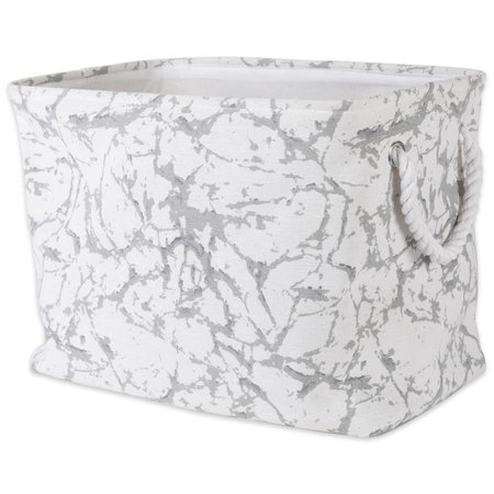 DESIGN IMPORTS Rectangle Polyester Bin, Marble White16 in x 10 in x 12 in CAMZ10449